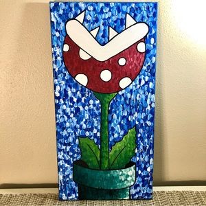 Mario Piranha Plant Painting - Mario themed Art - Wall Decor